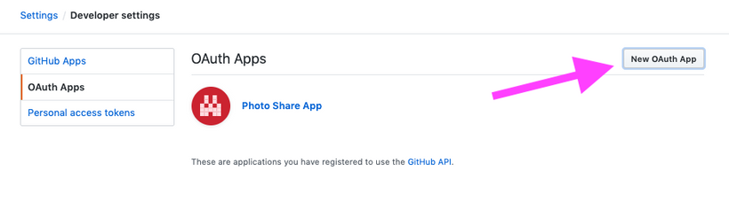 New OAuth App